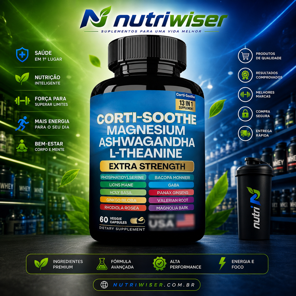Corti-Soothe 13 em 1 - Foco - Relaxamento e Controle do Estresse - Extra Strength